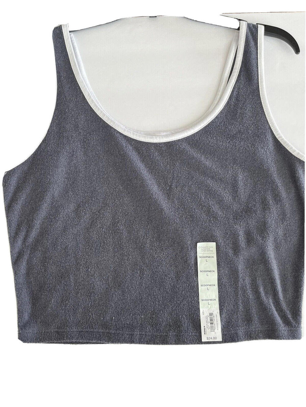 SO Scoop Neck Tank Terry Crop Top Size L Jr NEW With Tags Blueberry womens 1227a
